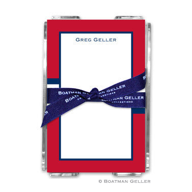 Stripe Red & Navy Notepad