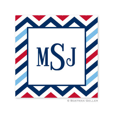 Chevron Blue & Red Stickers