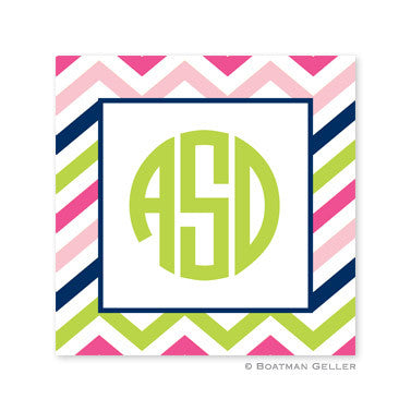 Chevron Pink, Navy & Lime Stickers