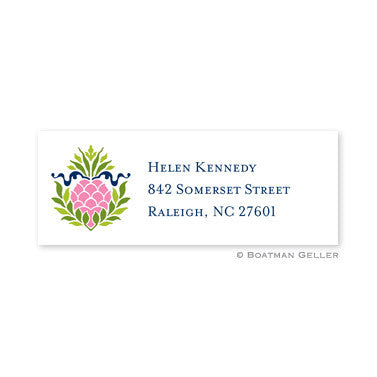 Pineapple Ribbon Pink Address Label