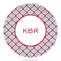Kate Red & Teal Melamine Plate