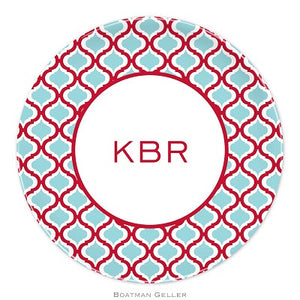 Kate Red & Teal Melamine Plate