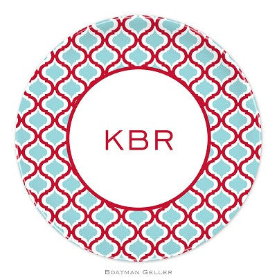 Kate Red & Teal Melamine Plate