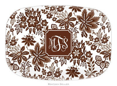 Classic Floral Brown Melamine Platter