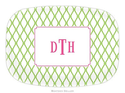 Bamboo Green & Raspberry Melamine Platter