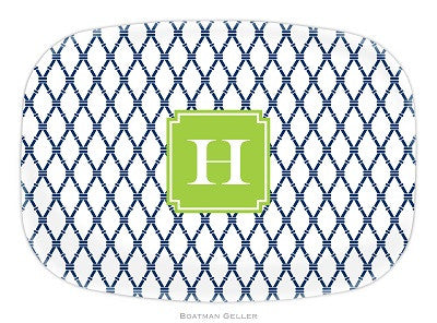 Bamboo Navy & Green Melamine Platter