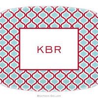 Kate Red & Teal Melamine Platter