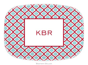 Kate Red & Teal Melamine Platter