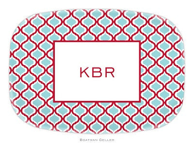 Kate Red & Teal Melamine Platter