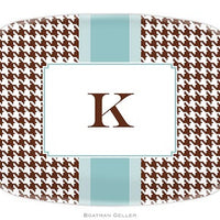 Alex Houndstooth Chocolate Melamine Platter