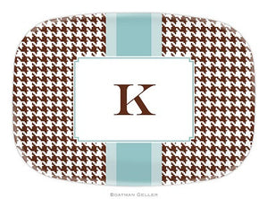Alex Houndstooth Chocolate Melamine Platter