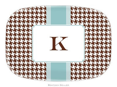 Alex Houndstooth Chocolate Melamine Platter