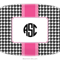 Alex Houndstooth Black Melamine Platter