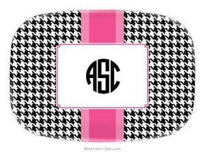 Alex Houndstooth Black Melamine Platter
