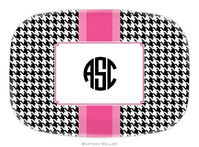 Alex Houndstooth Black Melamine Platter