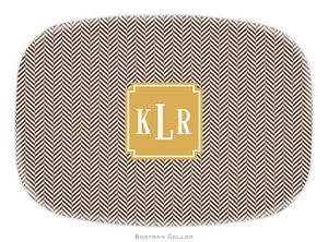 Herringbone Chocolate Melamine Platter