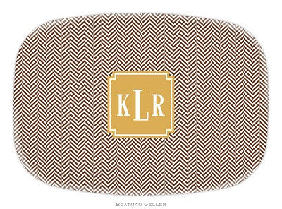 Herringbone Chocolate Melamine Platter