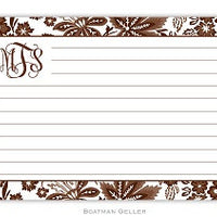 Clasic Floral Brown Recipe Card