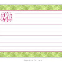 Greek Key Band Pink Recipe Card