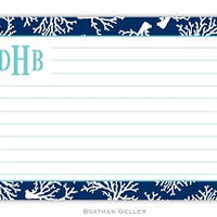 Coral Repeat Navy Recipe Card