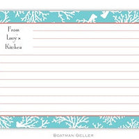 Coral Repeat Teal Recipe Card