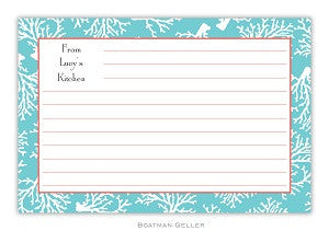 Coral Repeat Teal Recipe Card