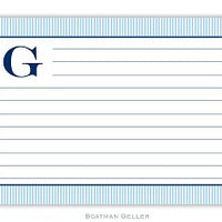 Seersucker Band Red and Navy Recipe Card