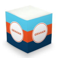 Bright Sticky with Bold Stripe Memo Cube
