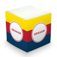 Bright Sticky with Bold Stripe Memo Cube
