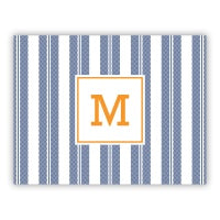 Vineyard Stripe Navy Folded Note