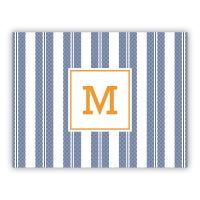 Vineyard Stripe Navy Folded Note