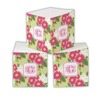 Lillian Floral Sticky Memo Cube  (2 Sizes)
