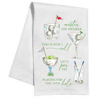 Golf Cocktails and Sayings Kitchen Towel