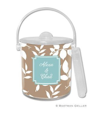 Silo Leaves Monogrammed Lucite Ice Bucket