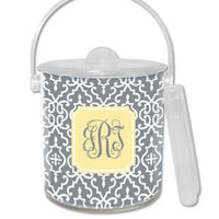 Wrought Iron Monogrammed Lucite Ice Bucket