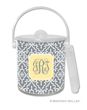 Wrought Iron Monogrammed Lucite Ice Bucket