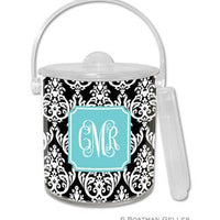 Madison Damask Monogrammed Lucite Ice Bucket
