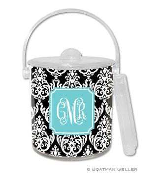 Madison Damask Monogrammed Lucite Ice Bucket