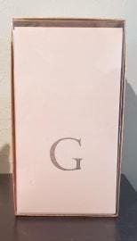 White Pearl Guest Towel Initial "G"