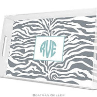 Zebra Lucite Tray