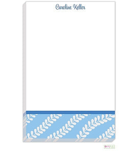 Personalized Blue Vines Modern Notepad