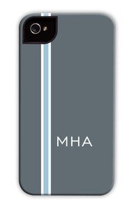 Vertical Stripe Grey & Light Blue Phone Case