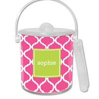 Ann Tile Monogrammed Lucite Ice Bucket