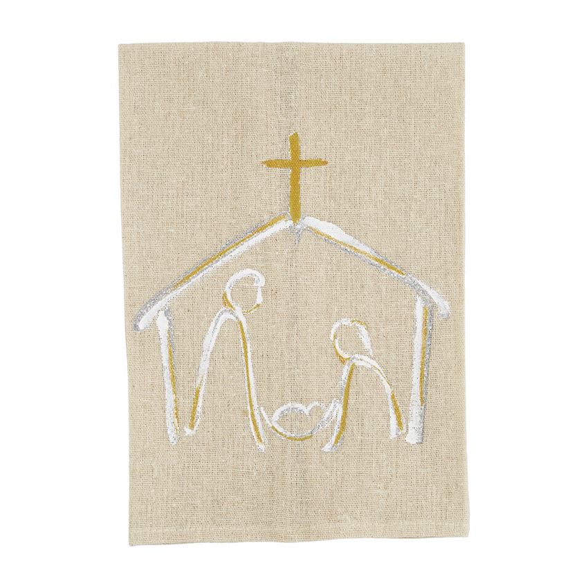 Nativity Painted Flour Sack Towel