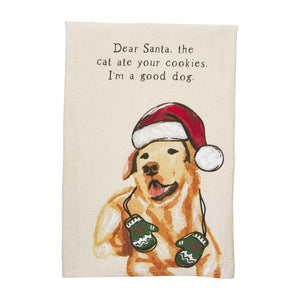 Painted Dog Christmas Towel