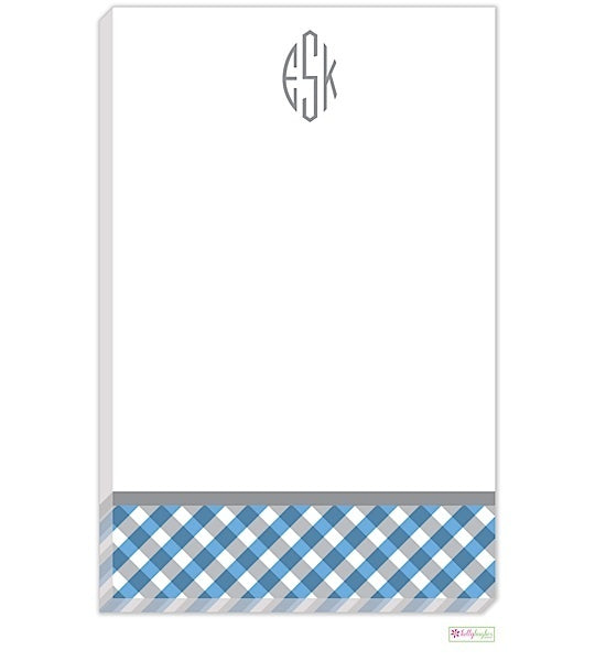 Personalized Gingham Modern Notepad