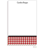 Personalized Red Houndstooth Modern Notepad
