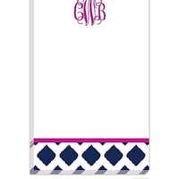 Personalized Navy Ikat Modern Notepad
