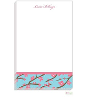 Personalized Pink Cherry Blossom Modern Notepad

