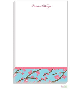 Personalized Pink Cherry Blossom Modern Notepad